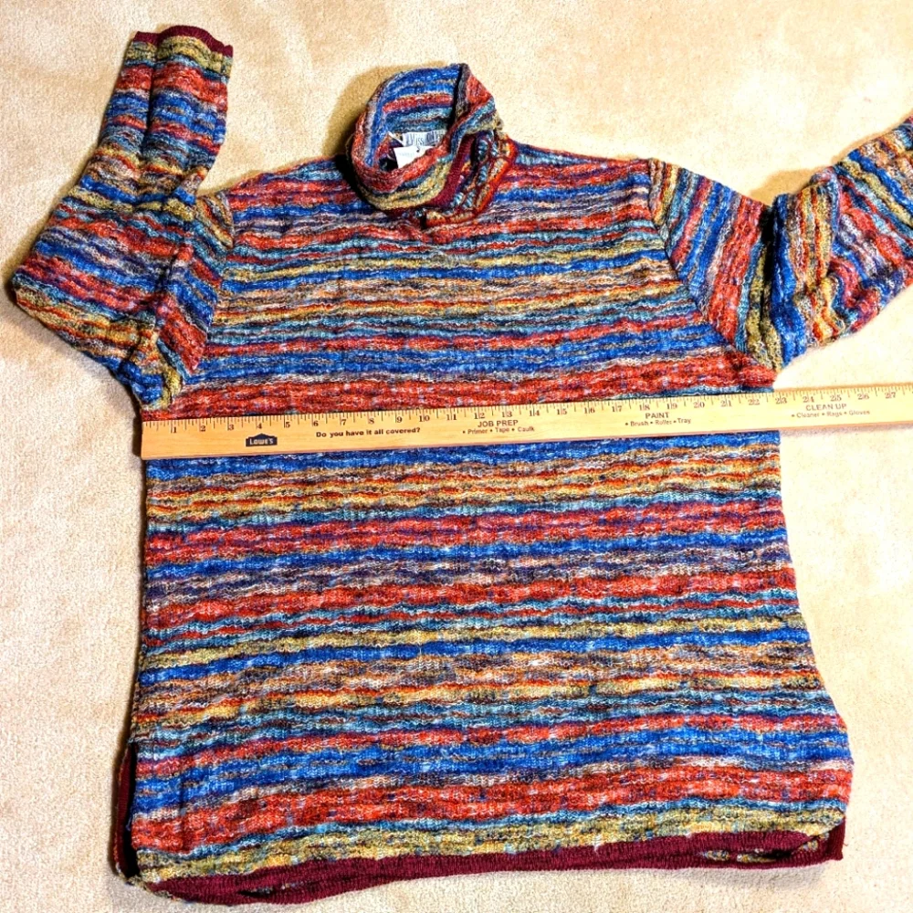 Women's Miss College Multi-color‎ Soft Wool Blend Turtleneck Sweater | Size XL